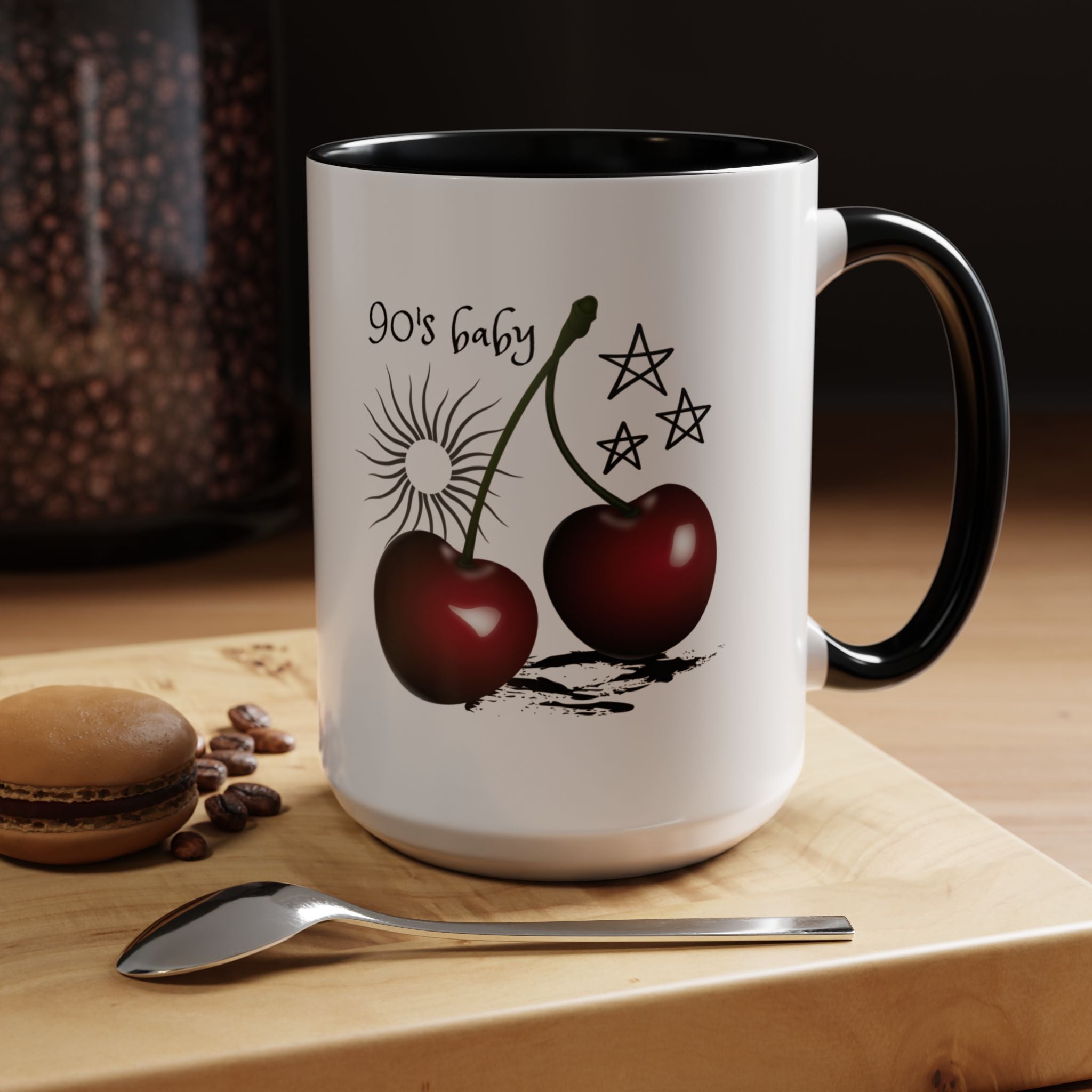 Retro Cherry Graphic Coffee Mug - (11oz & 15oz)