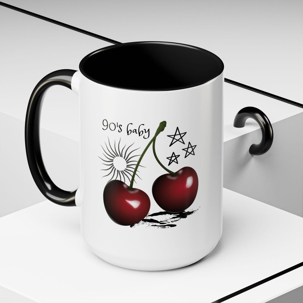 Retro Cherry Graphic Coffee Mug - (11oz & 15oz)