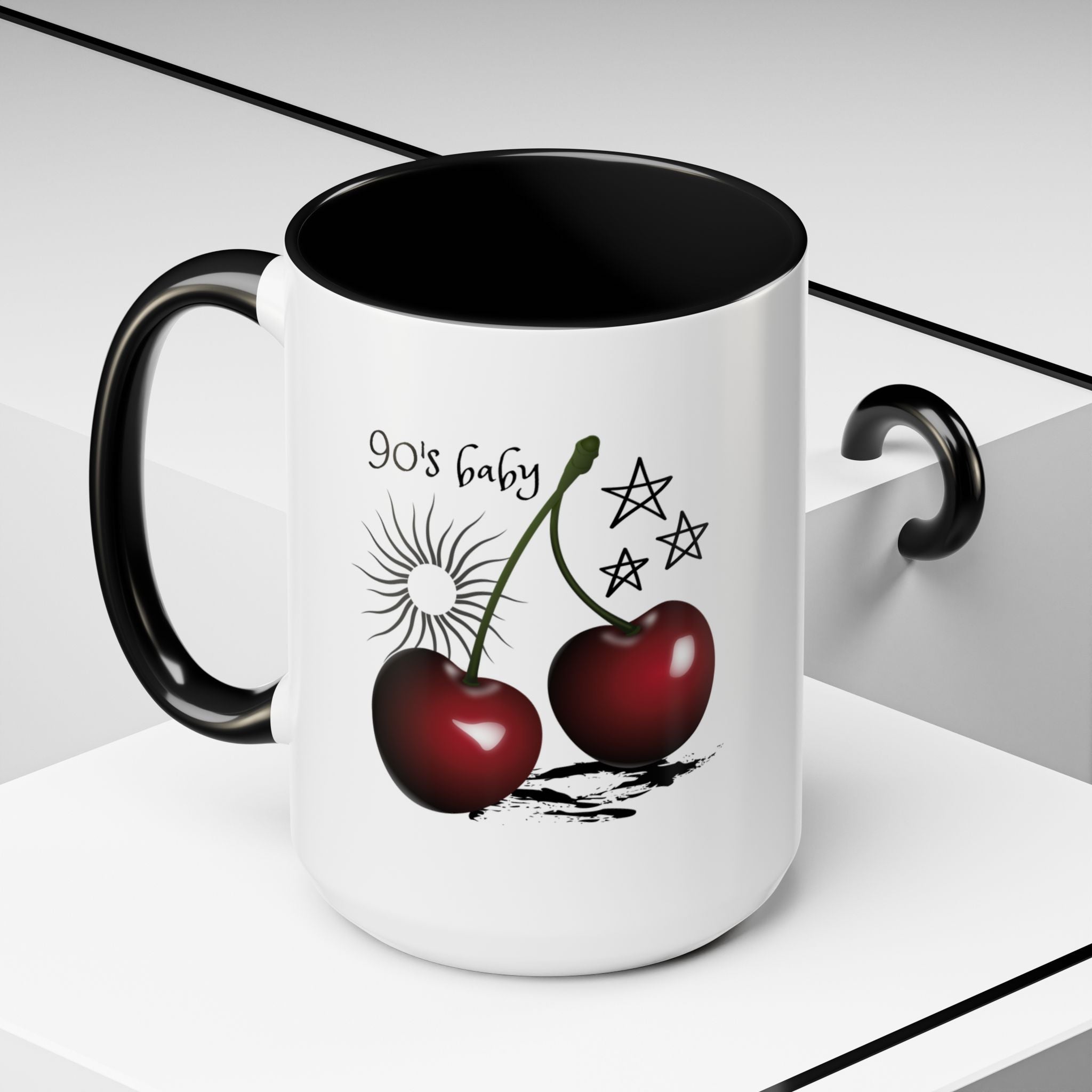 Retro Cherry Graphic Coffee Mug - (11oz & 15oz)