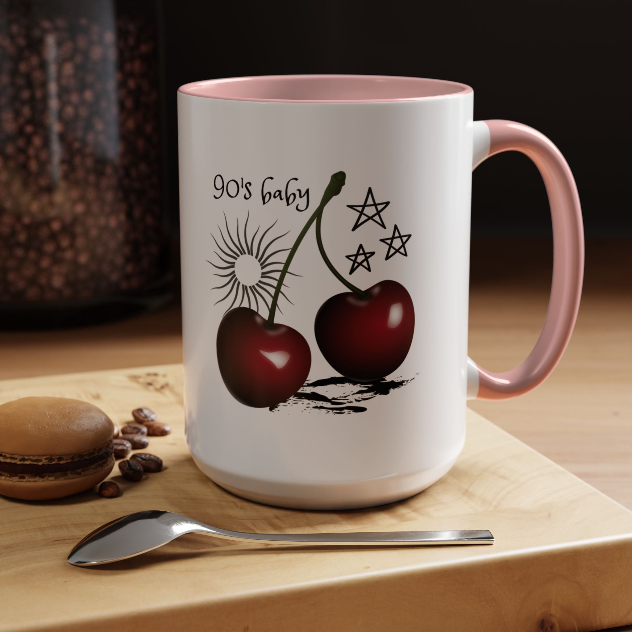 Retro Cherry Graphic Coffee Mug - (11oz & 15oz)