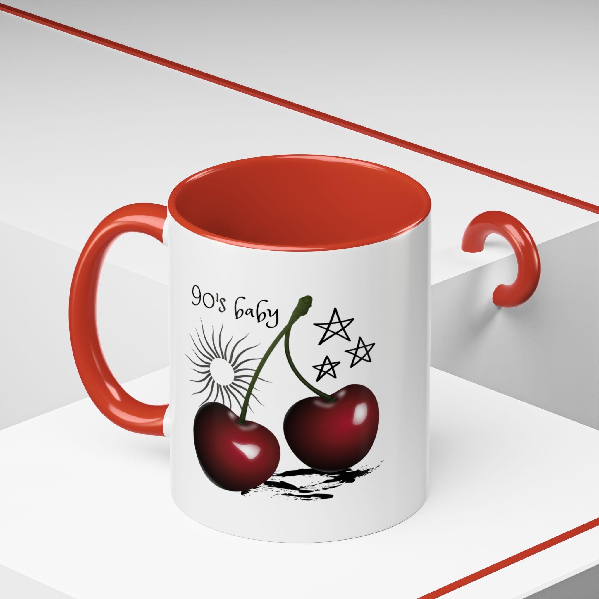 Retro Cherry Graphic Coffee Mug - (11oz & 15oz)