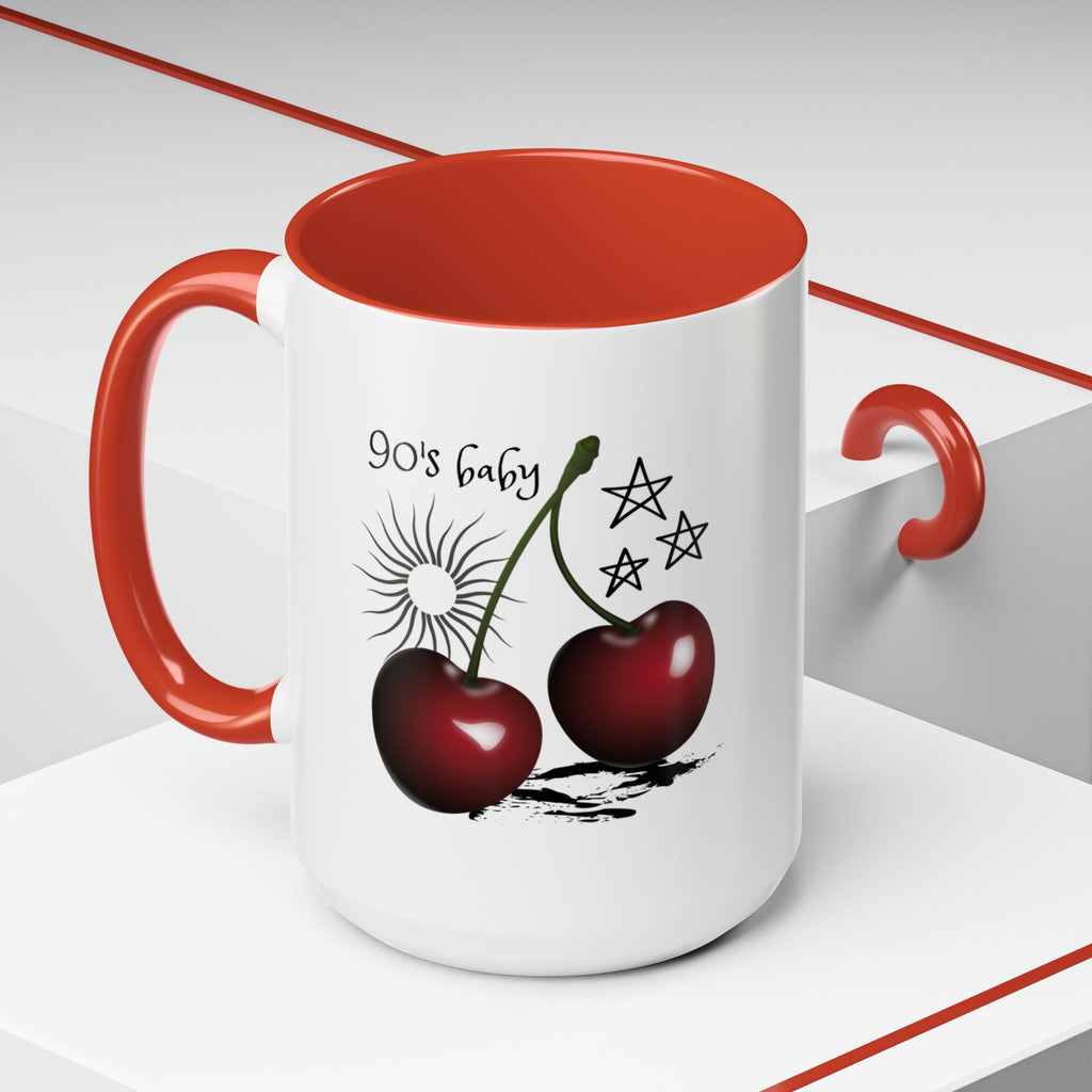 Retro Cherry Graphic Coffee Mug - (11oz & 15oz)